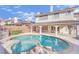 Backyard showing refreshing pool and spa, with patio seating, ideal for outdoor entertaining at 3755 Broadmead St, Las Vegas, NV 89147