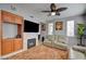 The living room features a fireplace and comfortable seating at 3840 Belle Glade St # 104, Las Vegas, NV 89129