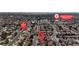 Neighborhood aerial view highlights location relative to a nearby school and other community resources at 6509 Old Oxford Ave, Las Vegas, NV 89108