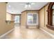 Spacious living room featuring a ceiling fan, tiled flooring, and natural light at 9000 Las Vegas Blvd # 2243, Las Vegas, NV 89123