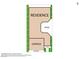 Schematic of the house layout including the patio, garage, driveway and the green foliage surrounding the property at 9228 Whitekirk Pl, Las Vegas, NV 89145