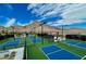 A vibrant pickleball court complex with mountain views offers residents an active and social recreational space at 11137 Black Fire Opal Dr, Las Vegas, NV 89138