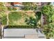 Overhead shot of the private backyard featuring a well-maintained lawn and mature landscaping at 182 Horizon View Dr, Henderson, NV 89015