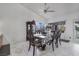 Dining room with stylish chairs, a glass case, and a view to the backyard at 182 Horizon View Dr, Henderson, NV 89015