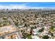 Enjoy city living with this aerial view capturing well-maintained homes, tree-lined streets, and the Las Vegas skyline in the background at 3015 Duneville St, Las Vegas, NV 89146