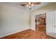 Bedroom with hardwood floors and an entryway to another living space at 3015 Duneville St, Las Vegas, NV 89146