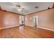 Spacious living room featuring hardwood floors and recessed lighting at 3015 Duneville St, Las Vegas, NV 89146