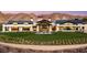Expansive home featuring a pristine lawn, mountain views, and modern architecture that blends luxury with natural beauty at 59 Desert Ivy Ln, Henderson, NV 89011