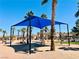 A picnic area with tables and palm trees on a sunny day at 1129 Paradise Vista Dr, Henderson, NV 89002