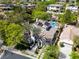 Overhead shot of a private backyard, featuring a pool, patio, and palm trees offering a resort-style feel at 1309 Reisling Ct, Las Vegas, NV 89144