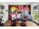 Bright office with a unique wall mural and hardwood floors at 1309 Reisling Ct, Las Vegas, NV 89144