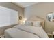 Comfortable bedroom featuring a window, mirror, and closet at 1372 Couperin Dr, Henderson, NV 89052