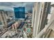 Stunning aerial view of the city with the iconic Hilton Grand Vacations in the background at 145 E Harmon Ave # 3101, Las Vegas, NV 89109