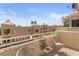 Balcony view with seating and charming architecture at 2219 Rugged Mesa Dr, Laughlin, NV 89029