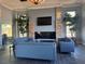 Resident lounge area with comfortable seating, fireplace, TV, and modern decor at 2900 Sunridge Heights Pkwy # 816, Henderson, NV 89052