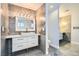 Beautiful bathroom with modern vanity, vessel sink, and elegant finishes at 4347 S Mojave Rd, Las Vegas, NV 89121