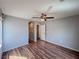 Bedroom with hardwood floors at 5664 Dawn Falls St, Las Vegas, NV 89148