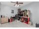 Office space with hardwood floors, neutral paint, and built in desk and storage space at 7386 Campbell Ranch Ave, Las Vegas, NV 89179