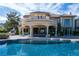 Inviting backyard with pool, covered patio with plenty of room for entertaining, and beautiful landscaping at 9533 Orient Express Ct, Las Vegas, NV 89145
