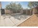 Enclosed backyard patio space with gravel landscaping, providing an outdoor living area at 10 Yew Ave, Las Vegas, NV 89110