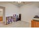 Cozy bedroom features a ceiling fan and modern flooring at 1078 Sandstone Canyon St, Henderson, NV 89012