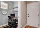 This office space features a built in desk and shelves at 11342 Early Sun Ct, Las Vegas, NV 89135