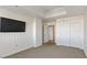 Neutral bedroom design with closet space, a modern ceiling fan and city views at 150 N Las Vegas Blvd # 818, Las Vegas, NV 89101