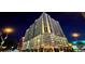 Night view of building exterior illuminated, highlighting the architecture and urban setting for evening appeal at 150 N Las Vegas Blvd # 818, Las Vegas, NV 89101