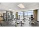Well-equipped gym featuring treadmills, weights, and stunning views of the city skyline at 150 N Las Vegas Blvd # 818, Las Vegas, NV 89101