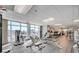 Modern gym space features state-of-the-art equipment and large windows with city views at 150 N Las Vegas Blvd # 818, Las Vegas, NV 89101