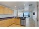 Charming kitchen featuring stainless steel appliances, granite countertops and views of the city at 150 N Las Vegas Blvd # 818, Las Vegas, NV 89101