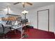 Bedroom featuring ceiling fan and built in desk space at 1800 Red Rock Dr, Pahrump, NV 89048