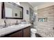 Modern bathroom with glass shower, and sink at 3150 Soft Breezes Dr # 2018, Las Vegas, NV 89128
