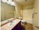 Standard bathroom with a shower-tub combo, vanity, and tile flooring for easy maintenance at 3538 Old Course St, Las Vegas, NV 89122