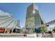 Modern building exterior featuring intricate architecture and lush landscaping at 3726 Las Vegas Blvd # 2605, Las Vegas, NV 89158