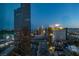 City view from the window, highlighting popular hotels and casinos at twilight at 3726 Las Vegas Blvd # 2605, Las Vegas, NV 89158