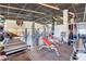 Well-maintained gym with treadmills, weight machines, and cityscape views at 3726 Las Vegas Blvd # 2605, Las Vegas, NV 89158