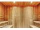 Inviting wooden sauna with built-in benches and soft lighting for a relaxing experience at 3726 Las Vegas Blvd # 2605, Las Vegas, NV 89158