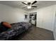 Bedroom showcasing a bed, a ceiling fan, and a closet at 511 Credence Ave, Henderson, NV 89002