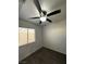 Bedroom featuring a ceiling fan, window with blinds and modern laminate floors at 511 Credence Ave, Henderson, NV 89002