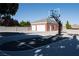 The basketball court next to the garage makes it easy to engage in sports and fitness at 5860 N Campbell Rd, Las Vegas, NV 89149