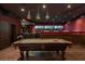 Recreation room featuring a pool table and bar area with custom lighting at 5860 N Campbell Rd, Las Vegas, NV 89149