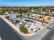 An aerial view showing the property's landscaping and surrounding neighborhood at 6882 Palmyra Ave, Las Vegas, NV 89146