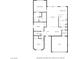 Floor plan of the home showing layout of the bedrooms, baths, kitchen, and garage at 7760 Pine Warbler Way, North Las Vegas, NV 89084
