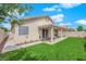 Well-maintained backyard with artificial grass and a covered patio; perfect for outdoor entertaining at 8009 Tailwind Ave, Las Vegas, NV 89131