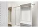 Walk in closet with shelving and rods for storage at 9664 Emeraude Ave, Las Vegas, NV 89147