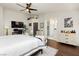 Serene main bedroom with a home office setup and en-suite bathroom and walk-in closet at 11244 Playa Caribe Ave, Las Vegas, NV 89138