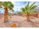 Expansive backyard area featuring desert landscaping with palm trees at 193 Glenbrook Estates Dr, Las Vegas, NV 89183