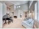 Bright living room with high ceilings, neutral colors, and comfortable seating arrangements at 193 Glenbrook Estates Dr, Las Vegas, NV 89183