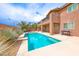 Backyard swimming pool surrounded by patio and landscaped areas at 193 Glenbrook Estates Dr, Las Vegas, NV 89183